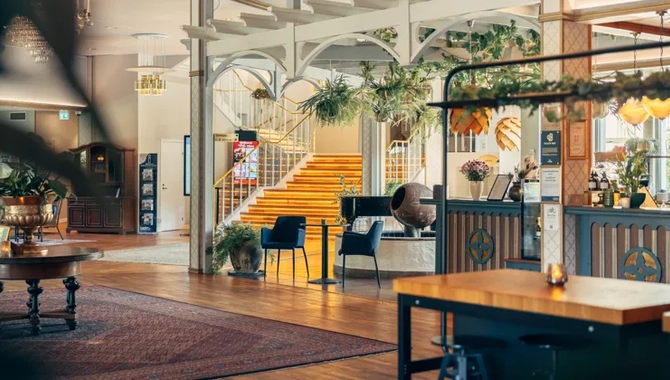 Interiör på ett hotell.