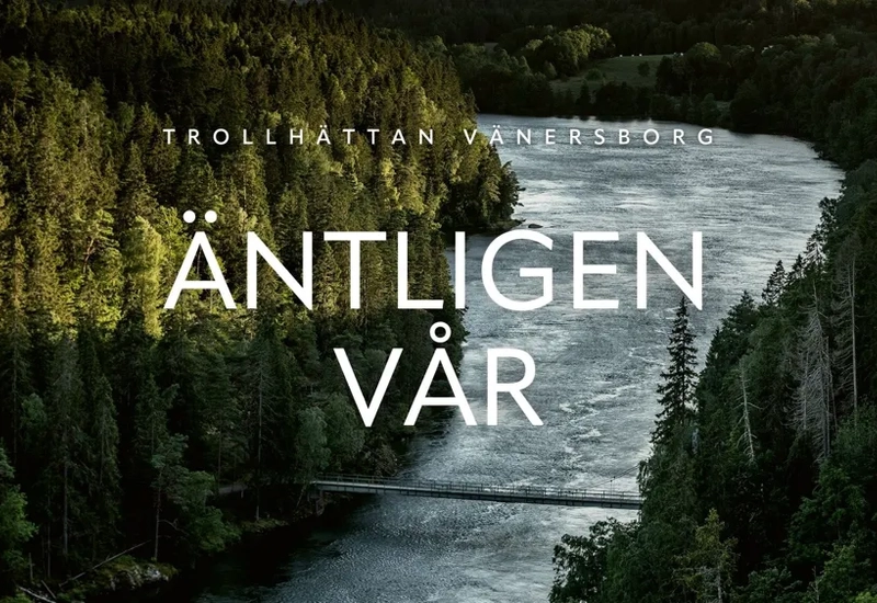 En flod omgiven av träd och en bro.