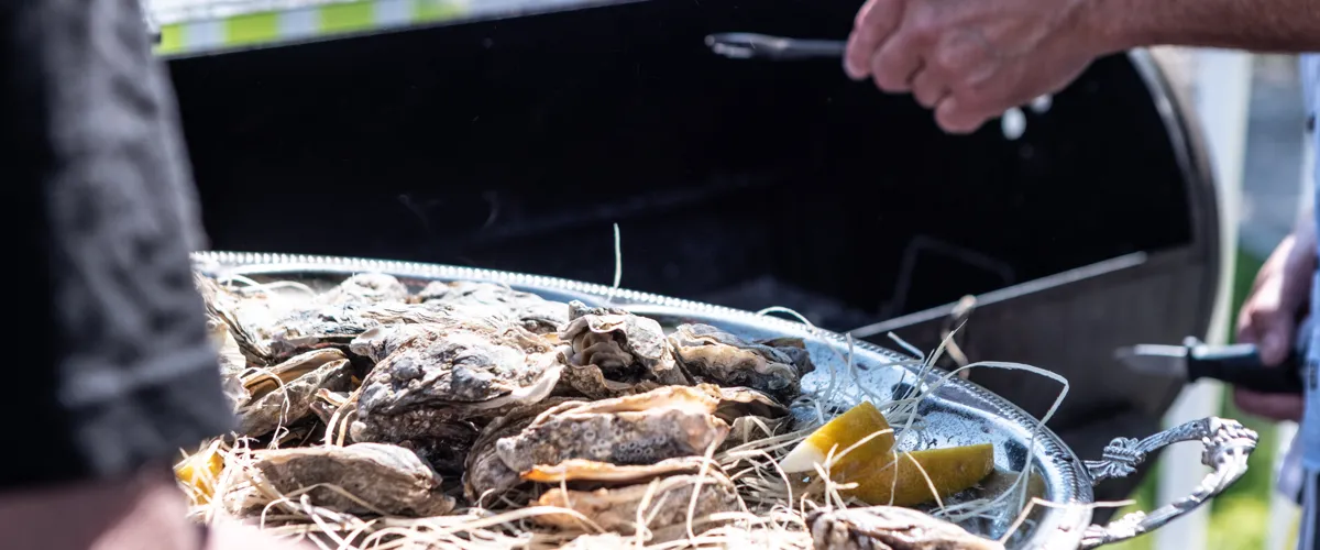 Ostron och grillad lax hos Norra Varvet 