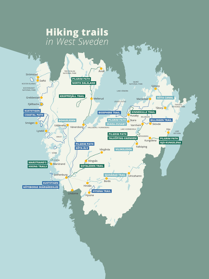 Hiking trails in West Sweden