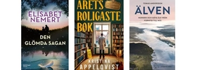 En serie med tre böcker mot en vit bakgrund.