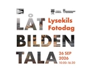 En affisch med texten ”lat bildern tala” på.