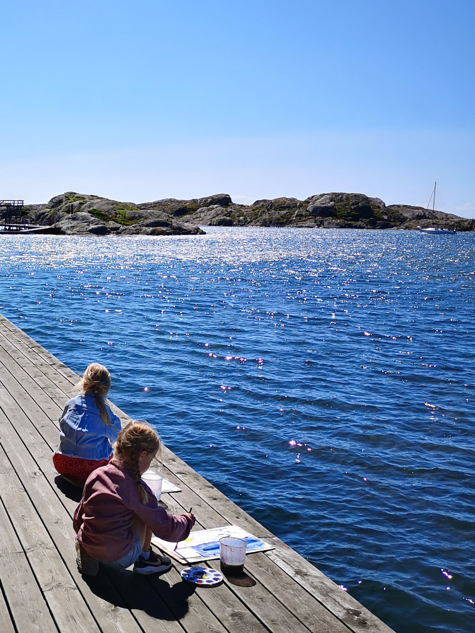 Akvarellverkstad på bryggan under Västerhavsveckan