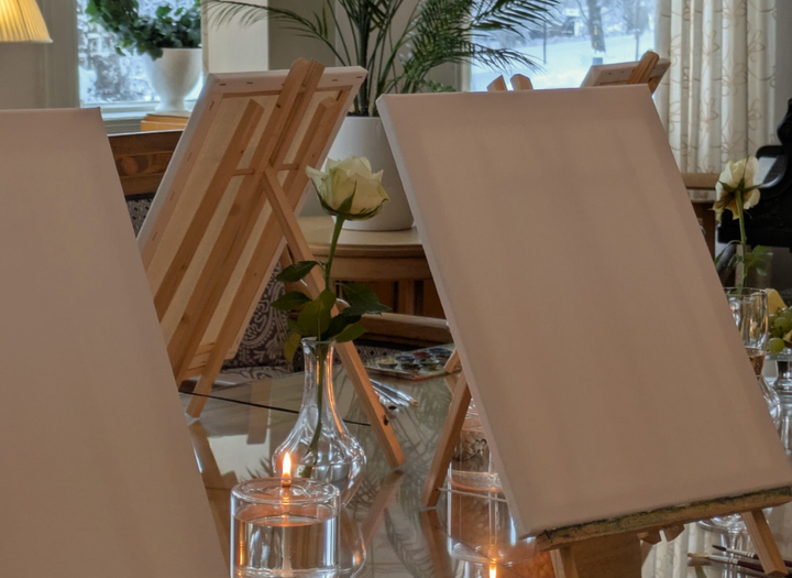 Måla steg för steg & ett glas bubbel och underbar charbricka