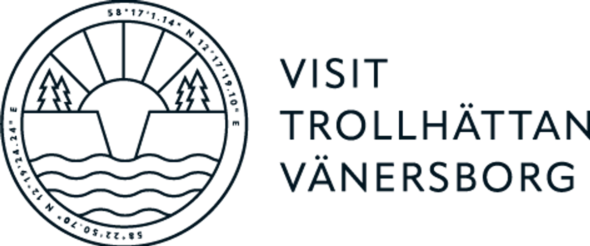 Logotyp för visit trollhättan vänersborg