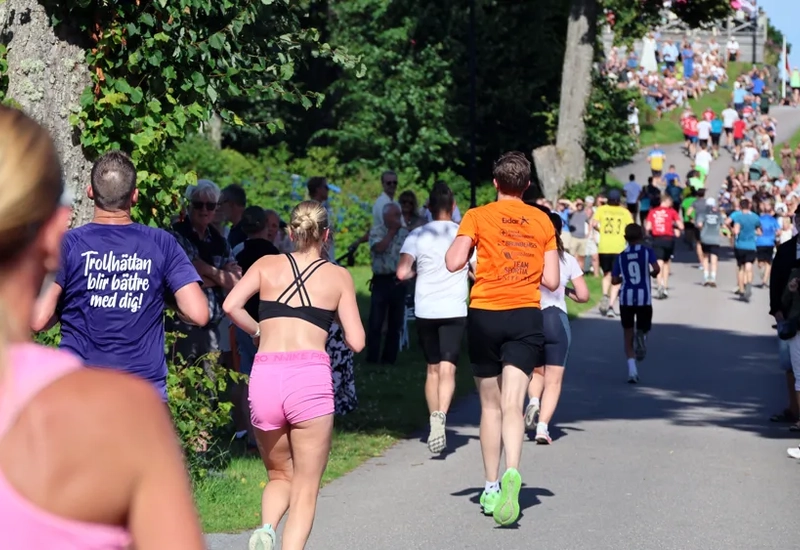 Personer som springer i ett lopp