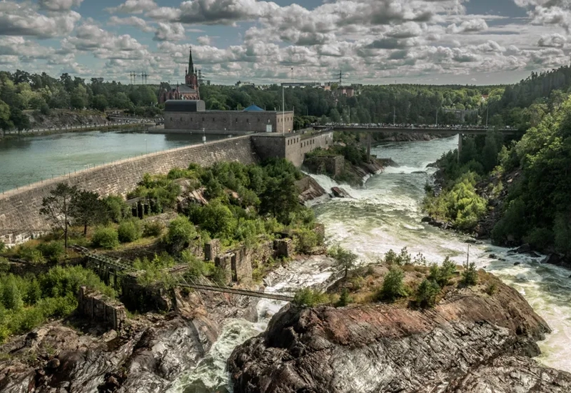 Vy över Trollhättefallen