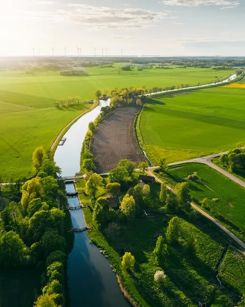 Drönarvy över Göta Kanal