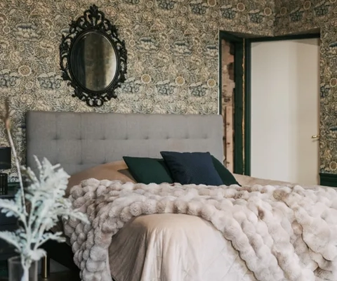 Sovrum på Hova Prästgård Bed and Breakfast