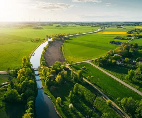 Drönarvy över Göta Kanal