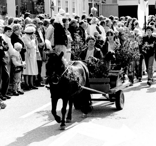 Potatisfestivalen svartvit bild.