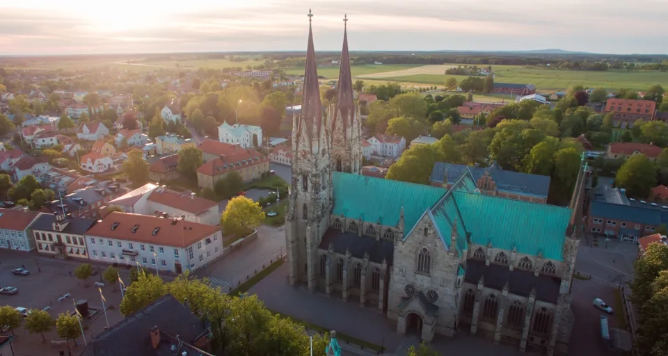 Drönarfoto Skara domkyrka