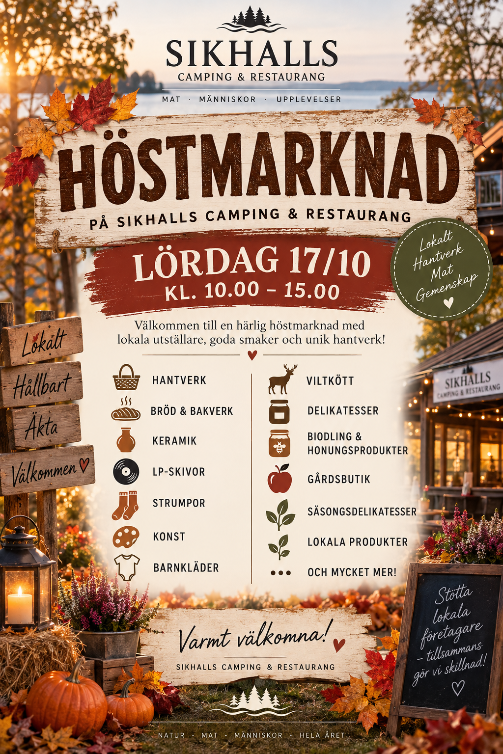 Höstmarknad på Sikhalls Camping & Restaurang