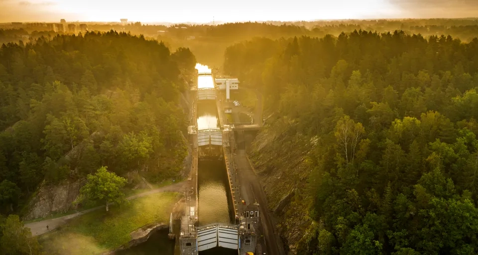 View of the locks