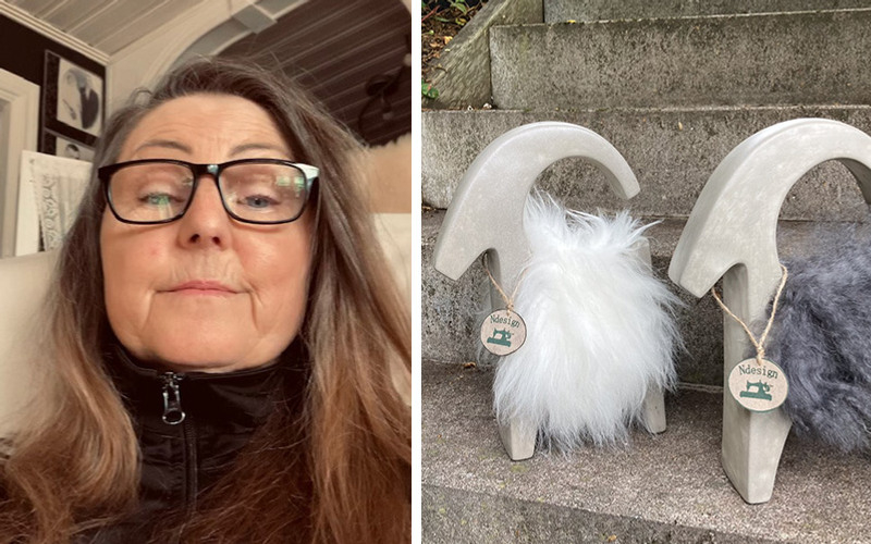 Bild på Anette Arvidsson och betonghästar