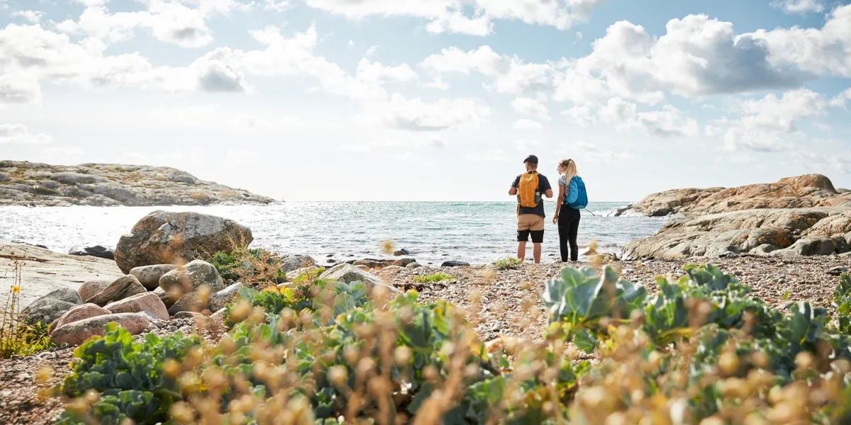 Vandrare på Skärgårdsleden.