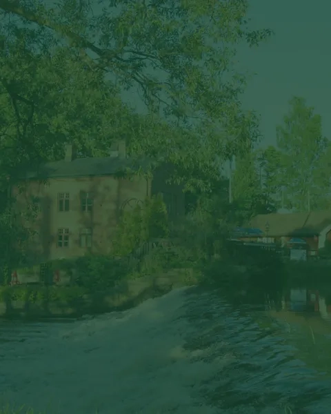 färgad bild på en vy av Turbinhusön