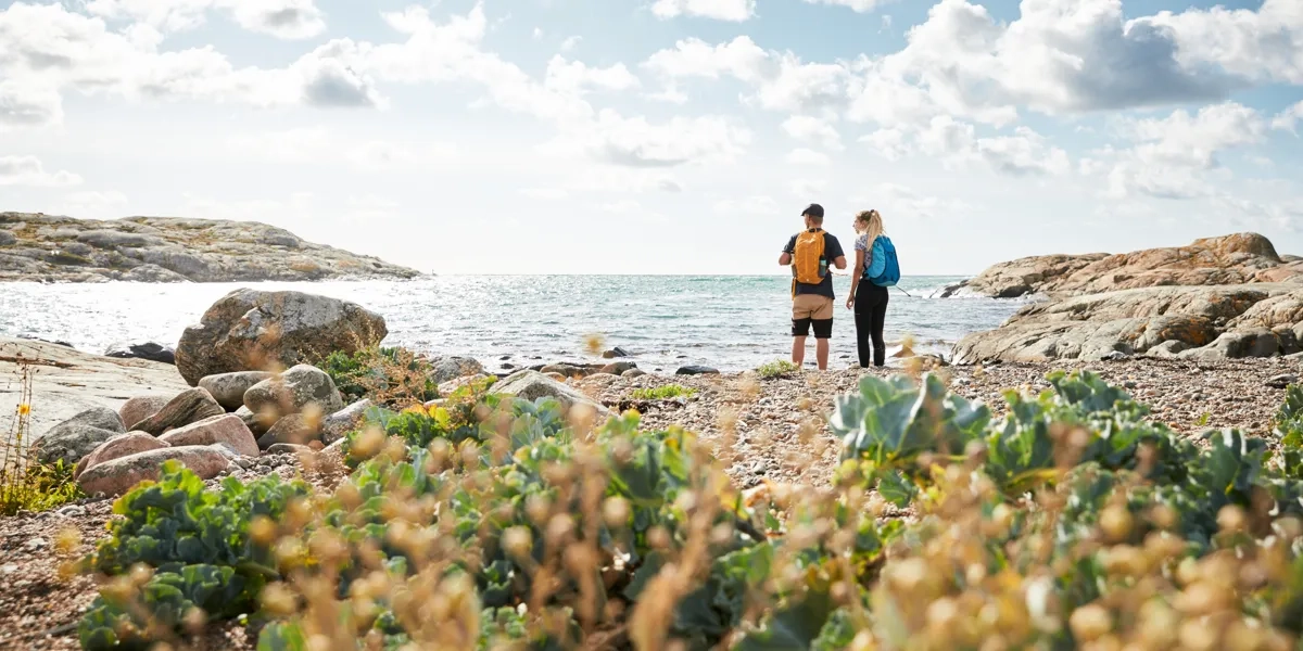 Vandrare på Skärgårdsleden.