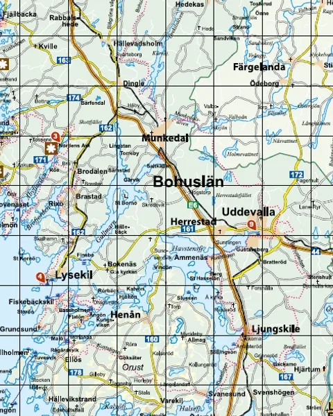 Karta över Bohuslän