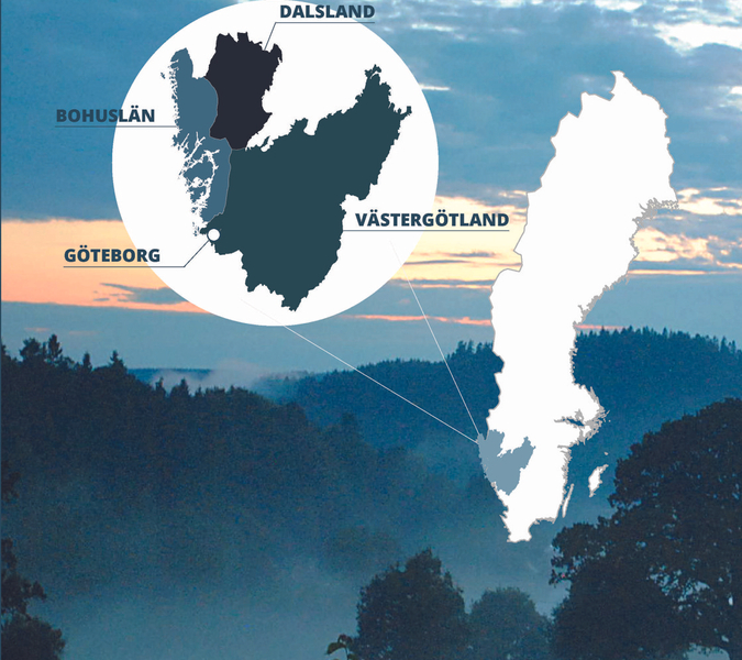 Eine karte des landes Schweden