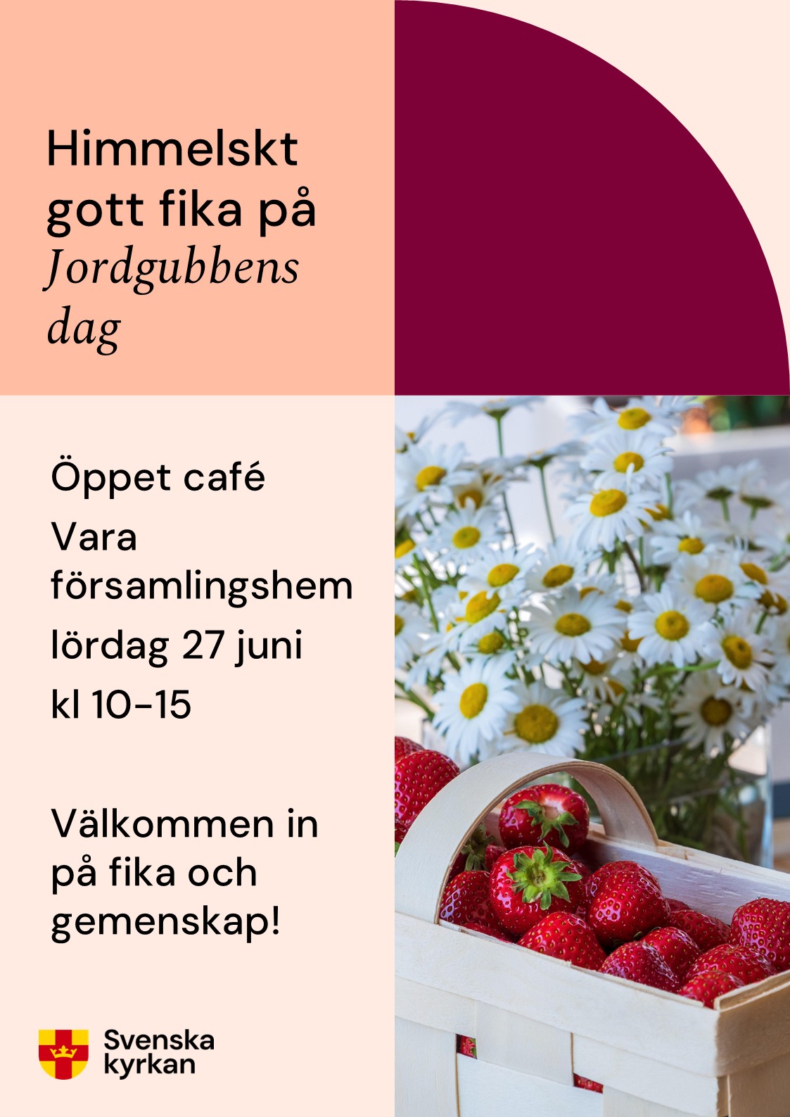 Café Jordgubbens dag i Vara församlingshem