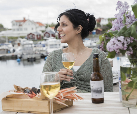 Skaldjursmiddag på bryggan