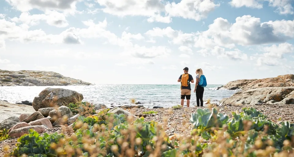 Vandrare på Skärgårdsleden.