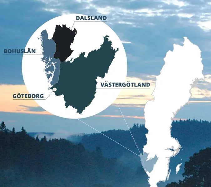 En karta över landet Skottland med en bild av landet.