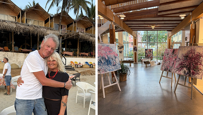 Bild på Dana och Ulf Ingesson och deras utställningsplats