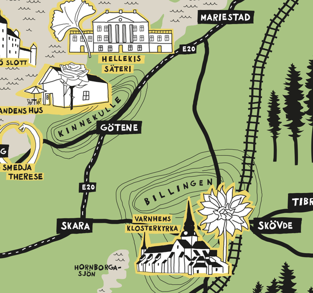 Illustration Roadtrip Skaraborg