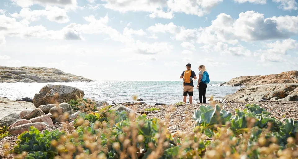 Vandrare på Skärgårdsleden.
