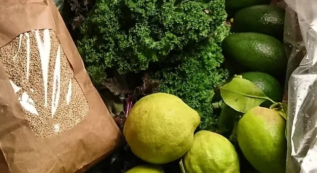 Råvarukorg på Jonsereds trädgårdskafé