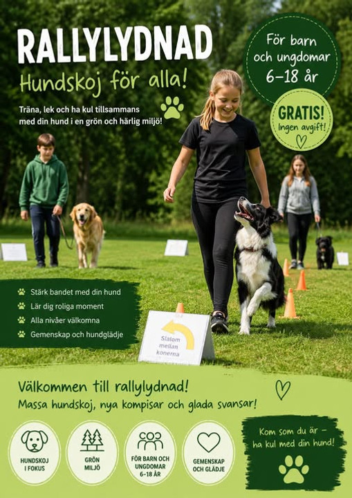 En kvinna rastar en hund i koppel.