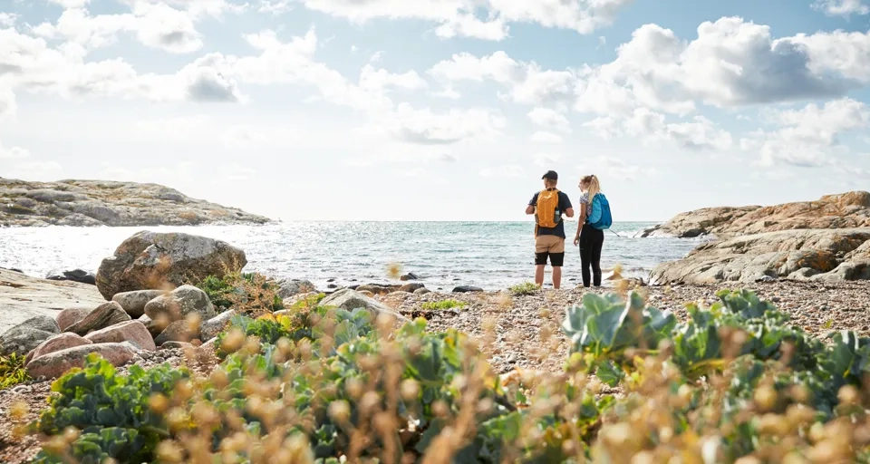 Vandrare på Skärgårdsleden.