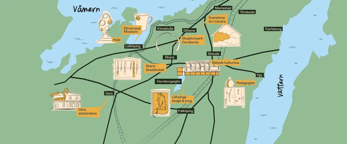 En karta över en stad med många byggnader.