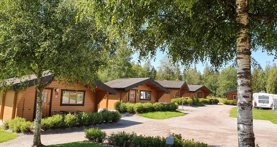 A couple of houses that are next to some trees.