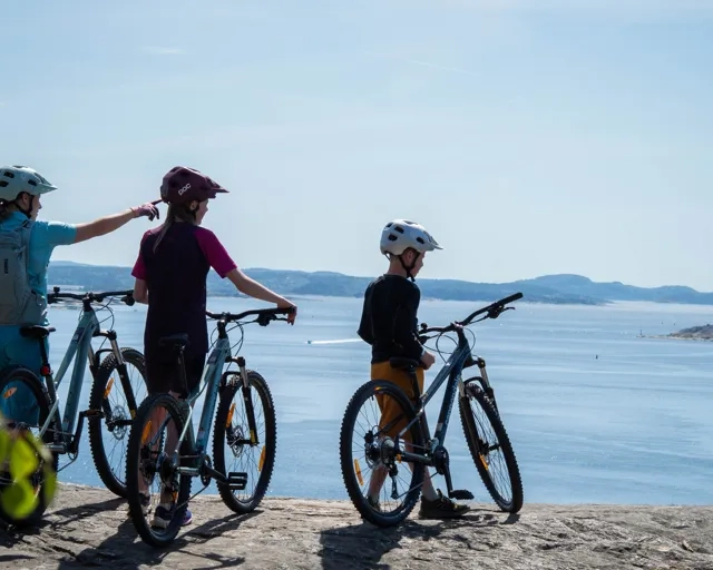 En grupp människor som står bredvid varandra på toppen av ett berg.