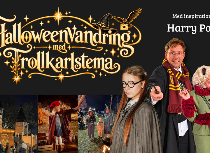 Halloweenvandring med trollkarlstema. Inspiration från Harry Potter
