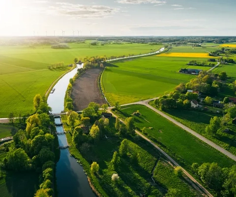 Drönarvy över Göta Kanal