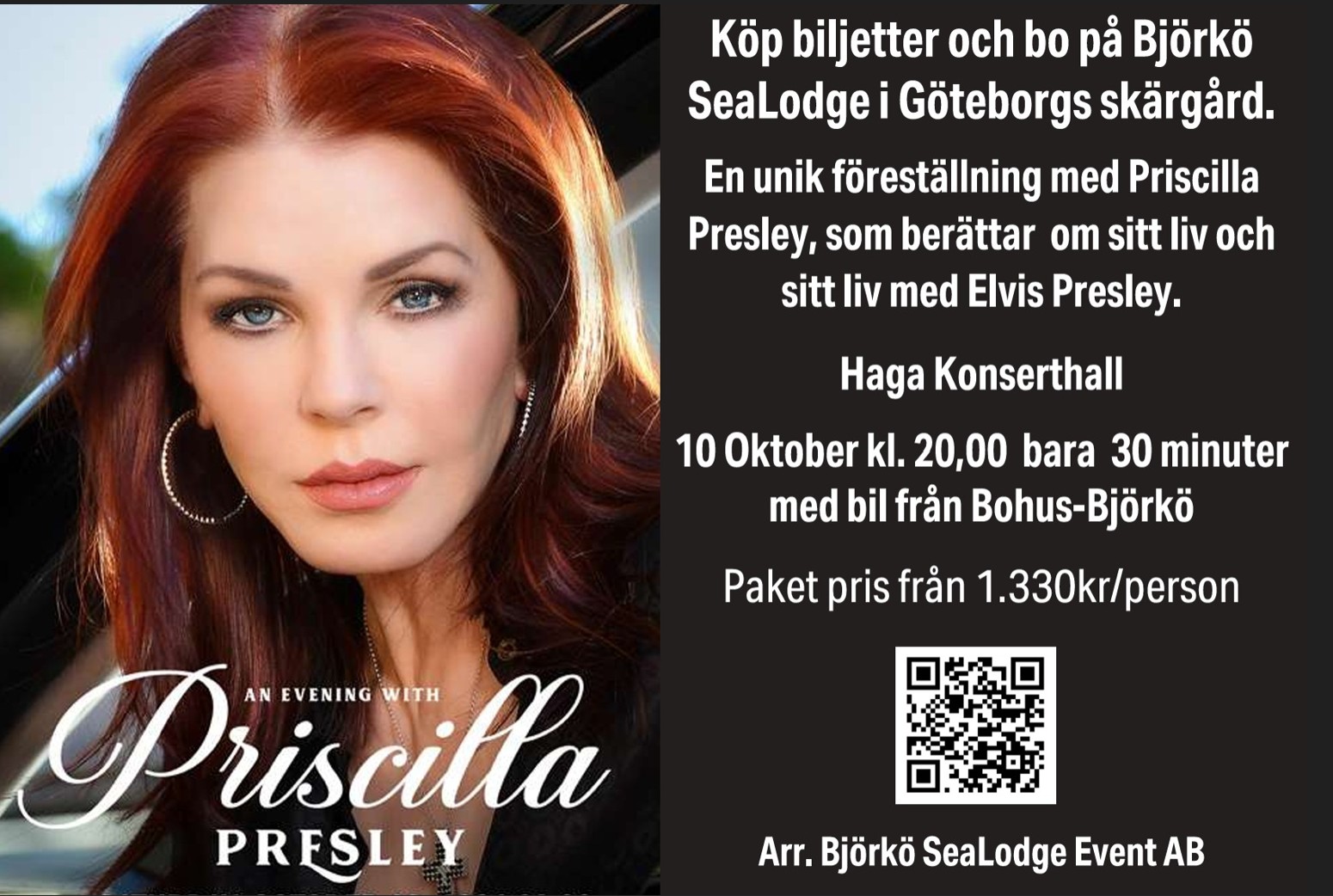 Bo på Björkö och besök en kväll med Priscilla Presley 