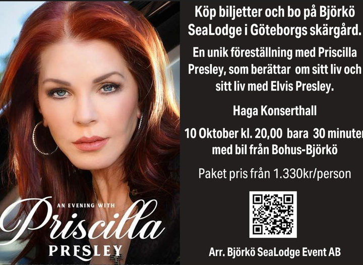 Bo på Björkö och besök en kväll med Priscilla Presley 