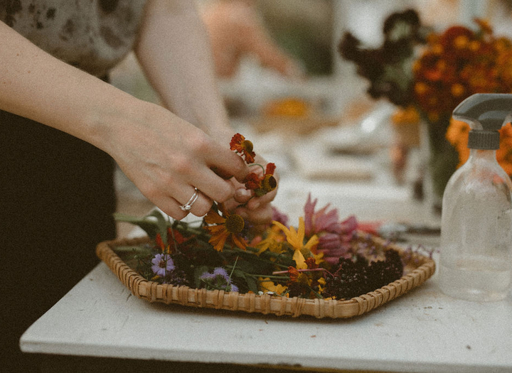 Skapa blomstertryck på tyg