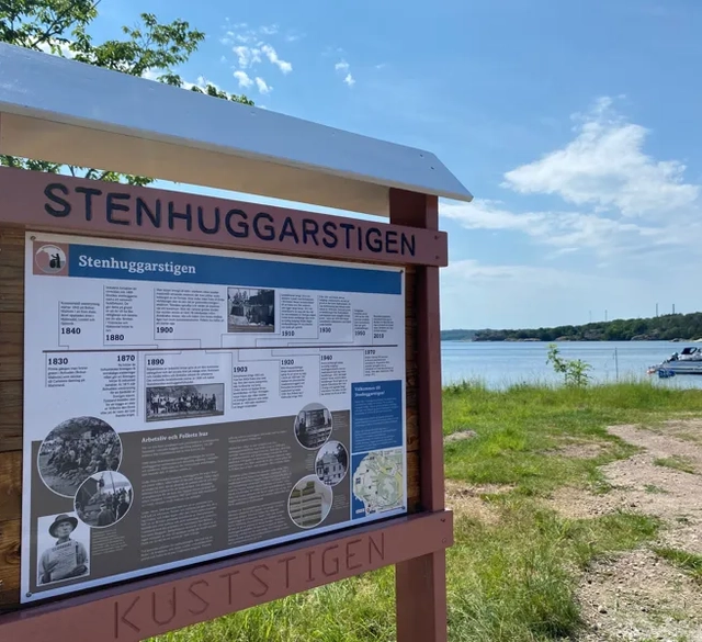 Stenhuggarestigen, skylt