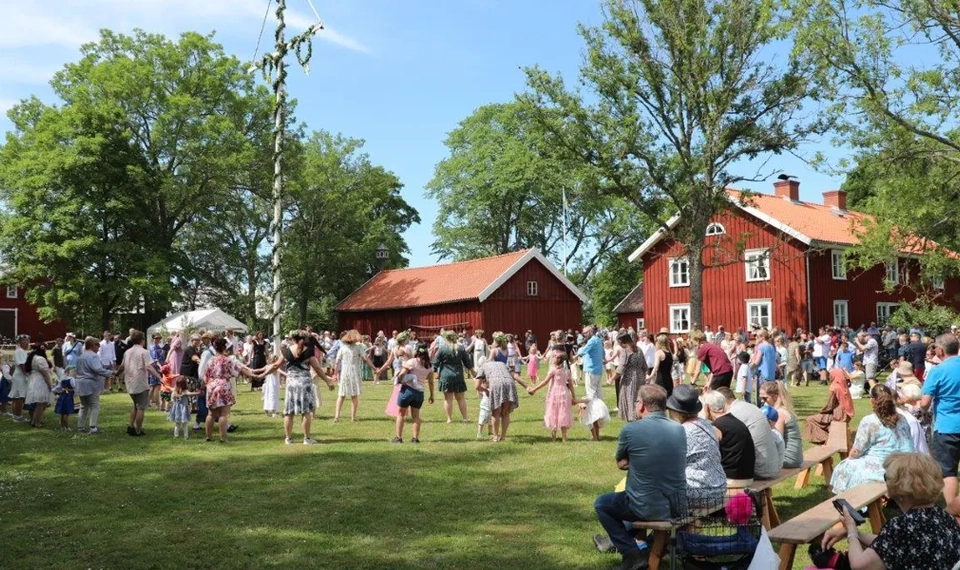 Dans kring midsommarstången