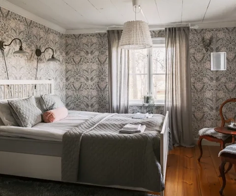 Sovrum på Hova Prästgård Bed and Breakfast