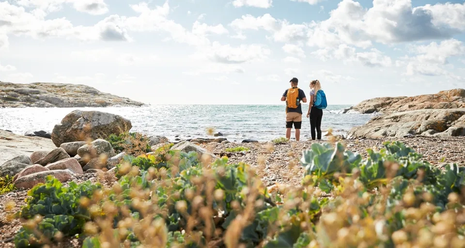 Vandrare på Skärgårdsleden.