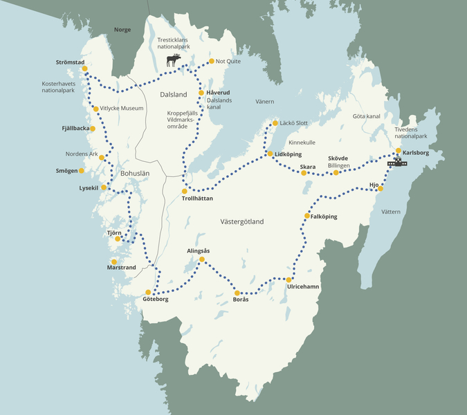 Karta roadtrip camping