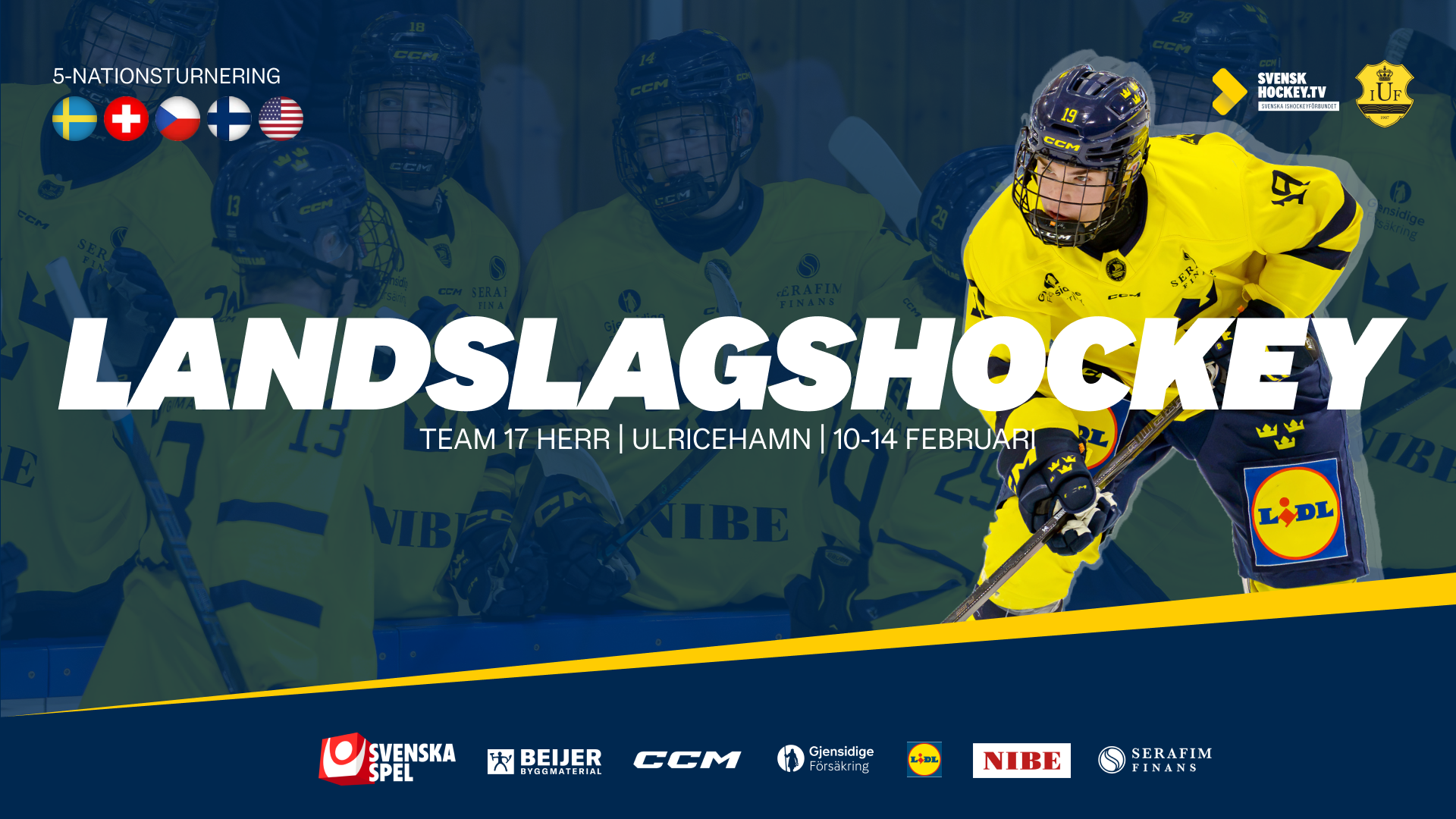 Femnationers i hockey med U17 Herr