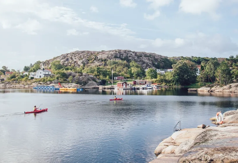 A person in a canoe.