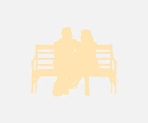 Symbol av par på en bänk